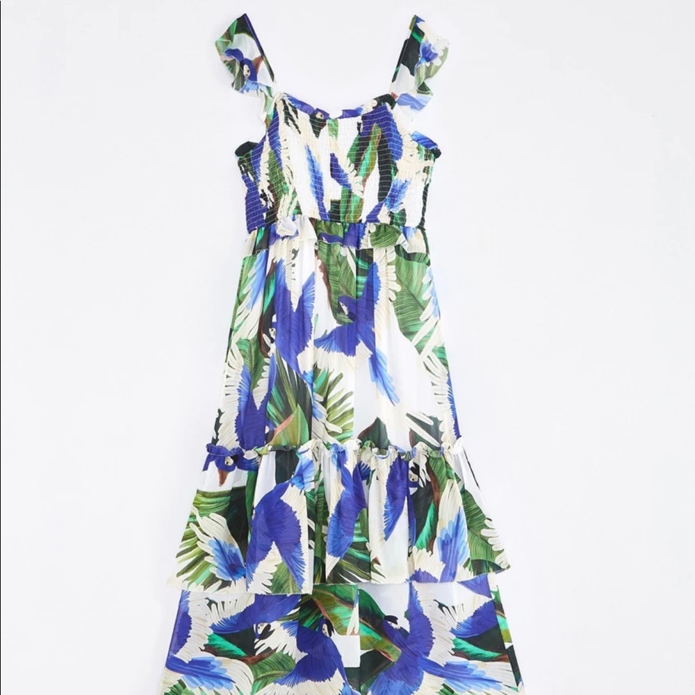 Farm Rio Blue Wind Maxi Dress Large NWT